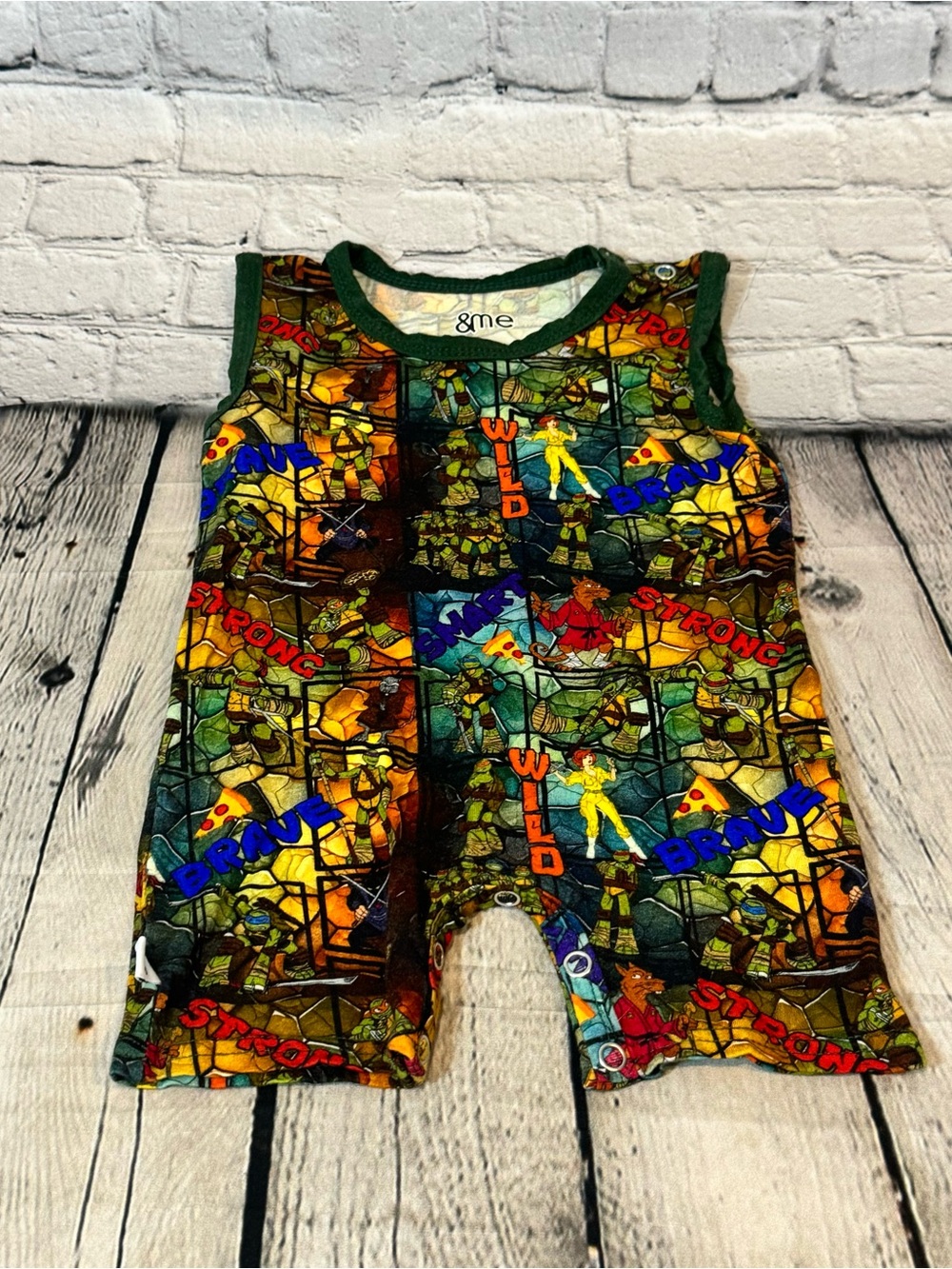 &Me Bamboo Teenage Mutant Ninja Turtle Bamboo Shortie Romper